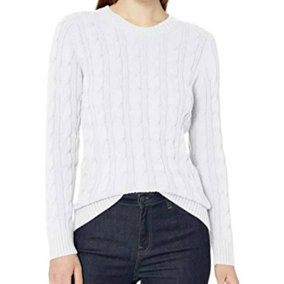 White Fisherman Cableknit Crew Neck Sweater (Size M) - Picture 7 of 8